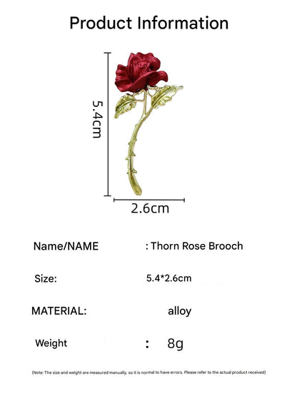 Red rose brooch with vibrant color image 5