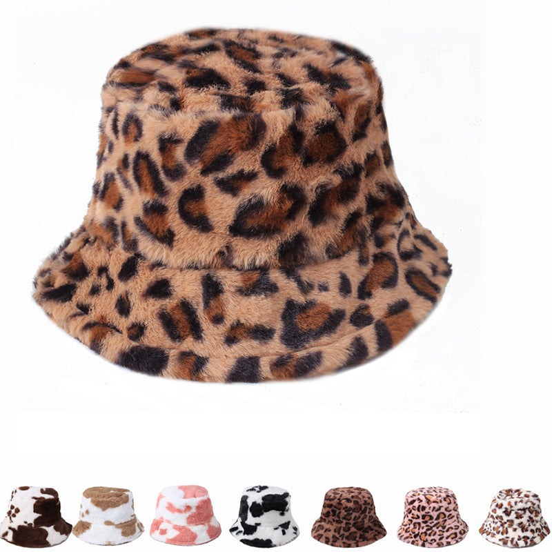 Leopard print fisherman hat side view