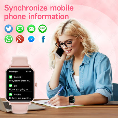 Colorful smartwatch options in pink, green, and black