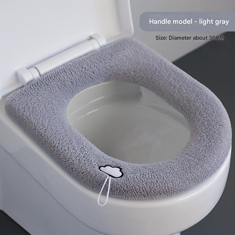 Soft light grey toilet seat cover