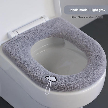 Soft light grey toilet seat cover