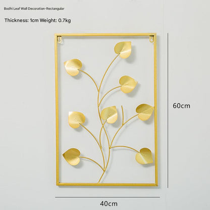 Decorative metal wall art in entryway