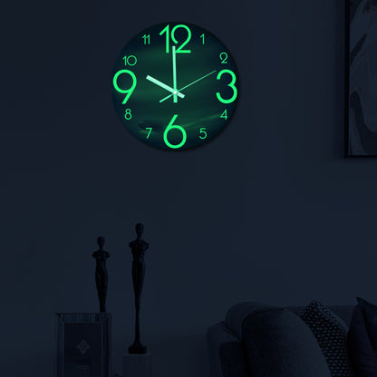 Silent moon phase clock with wooden texture