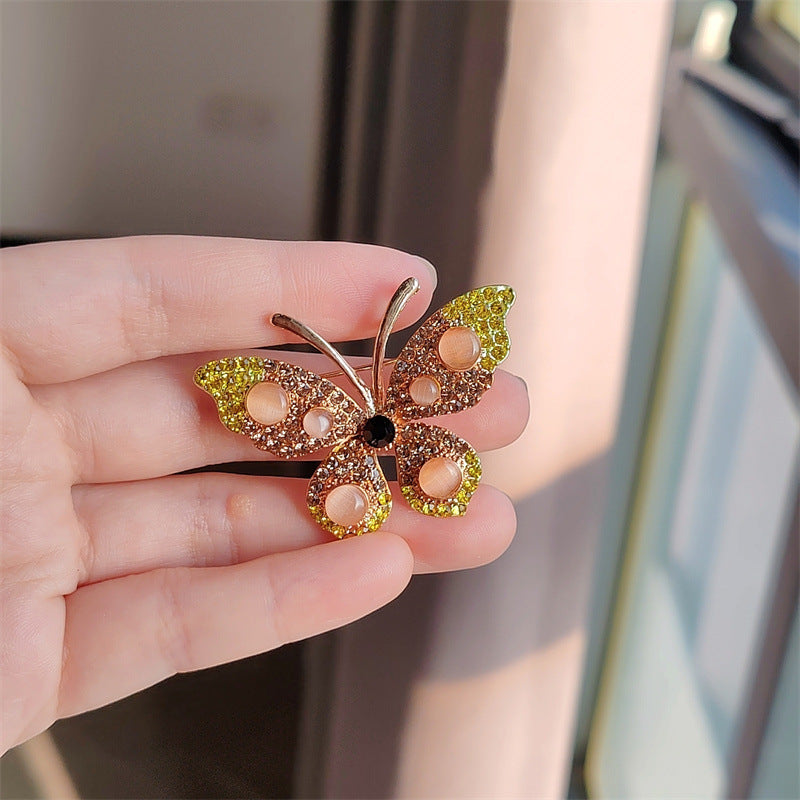 Stylish alloy butterfly pin for women