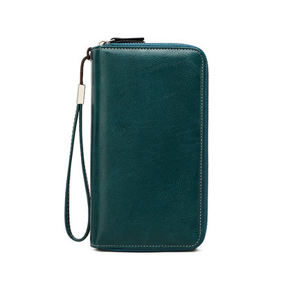 Close-up of card slots in wallet