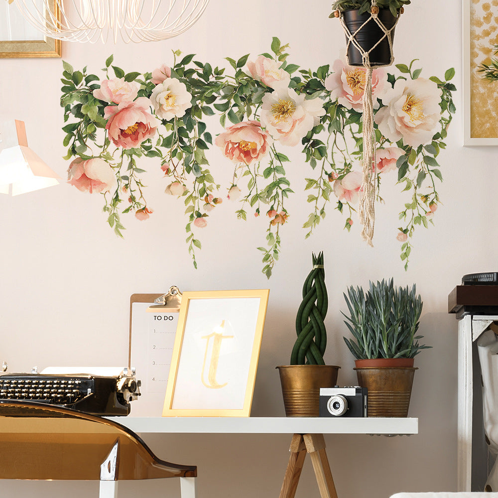 vibrant rose wall sticker design 4