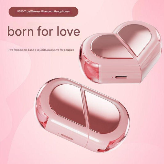 Heart-shaped wireless Bluetooth earbuds