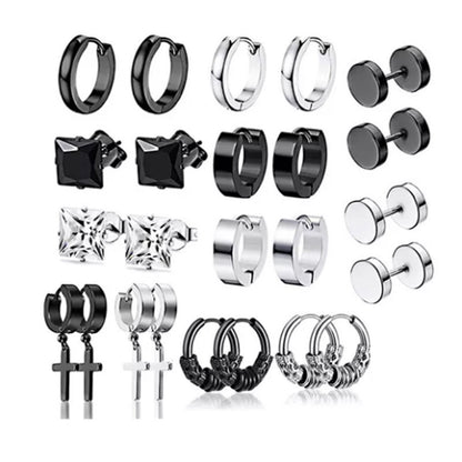 Stylish cross design earrings with zircon