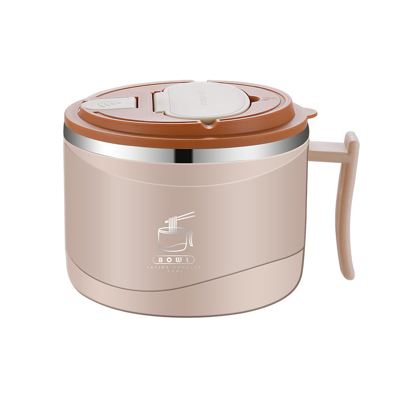 Large stainless steel bowl with lid for meals