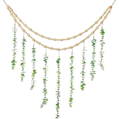 Faux eucalyptus wall hanging with hemp rope