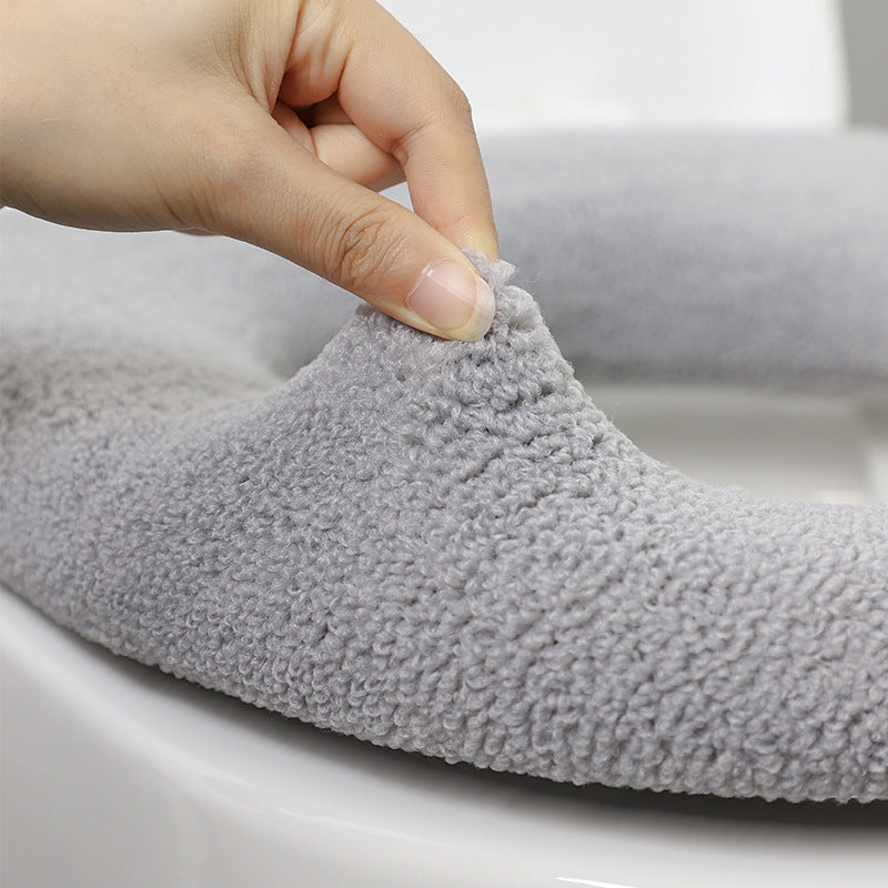 Soft light grey toilet seat cover