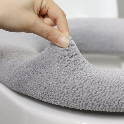 Soft light grey toilet seat cover