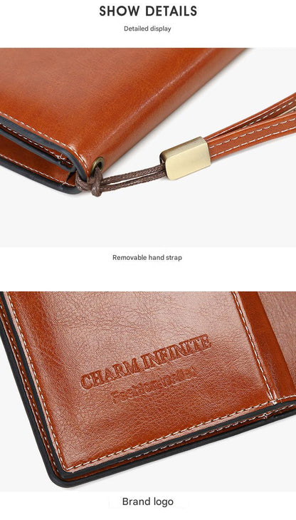 RFID blocking wallet in wine red