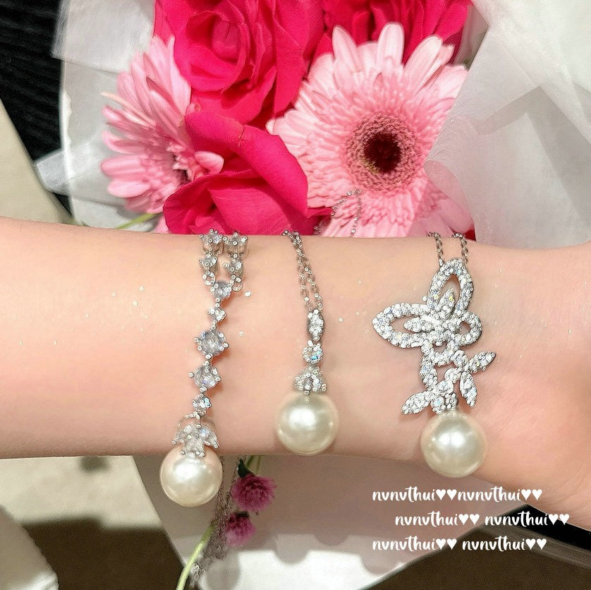 zircon drop necklace for women