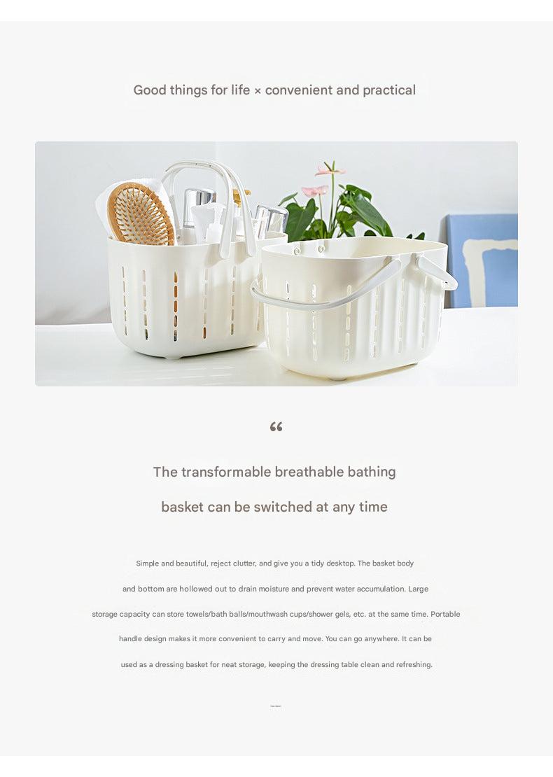 handheld shower basket for organizing toiletries