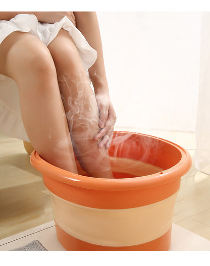Folding foot soaking bucket in pink color