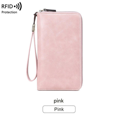 RFID women's wallet in peacock blue color