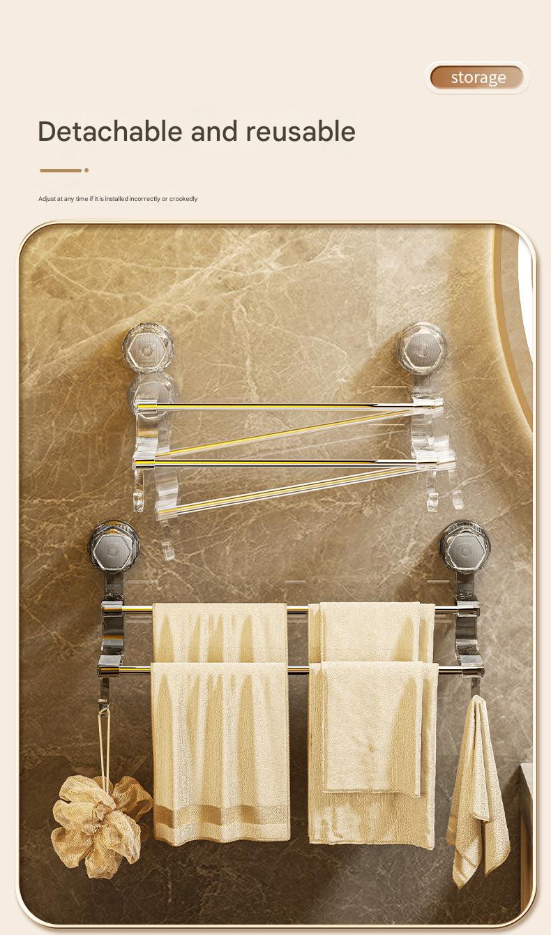 Dual-Pole Suction Towel Rack Image 6