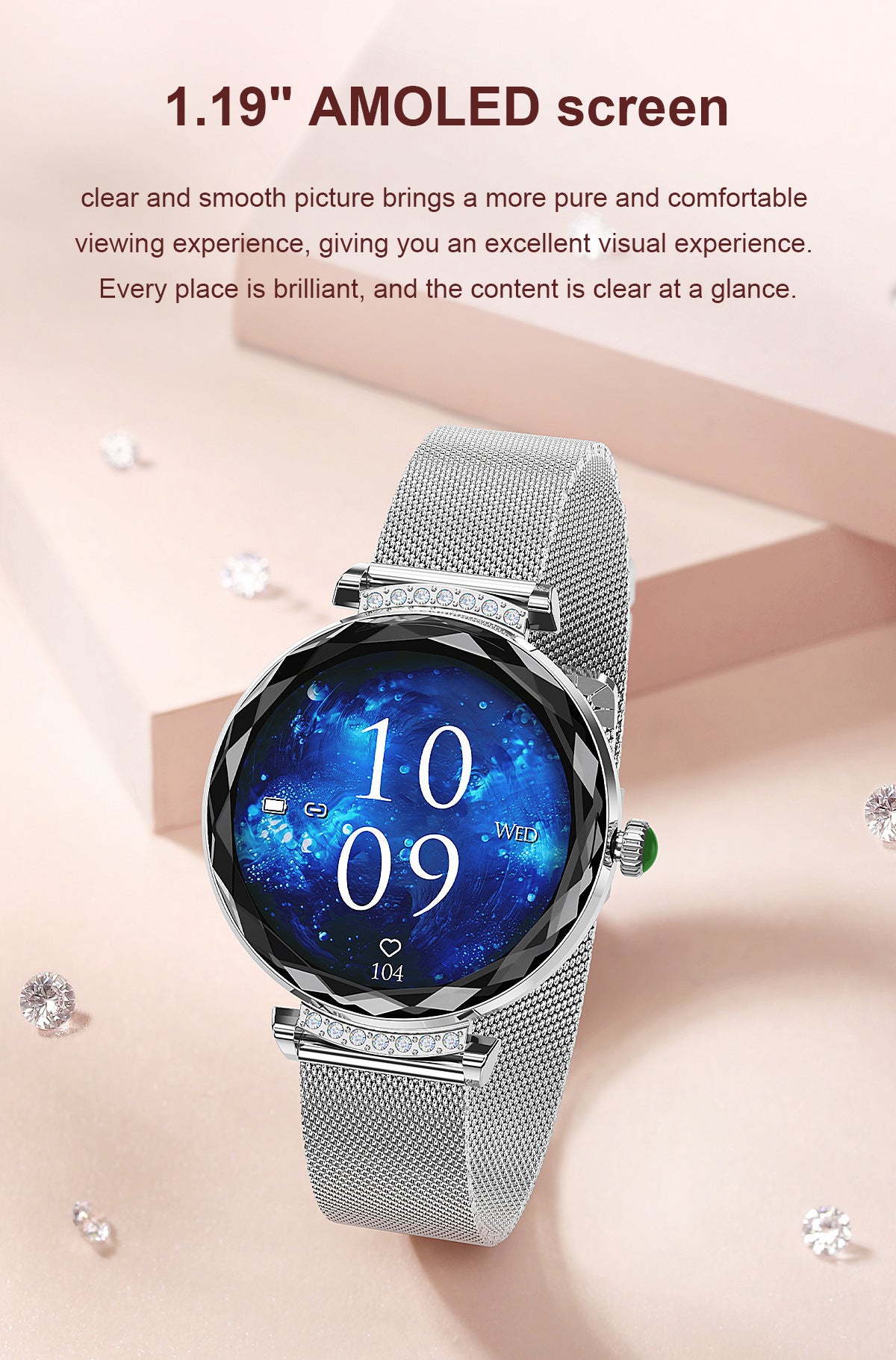 Elegant aluminum health tracker wrist strap design