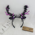13#Skull Bell Big Antler Lace Headband