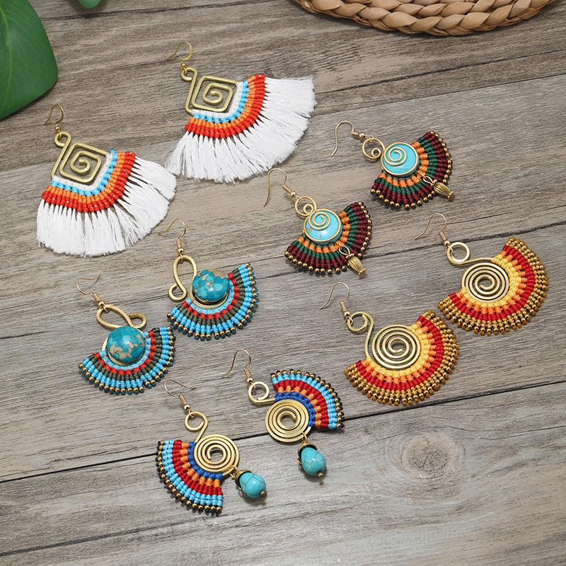 Bohemian woven earrings design 8