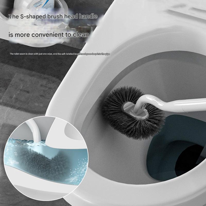 non-scratch toilet brush set with base image 1