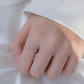 Cross Lines Rhinestone Ring [Rose Gold]