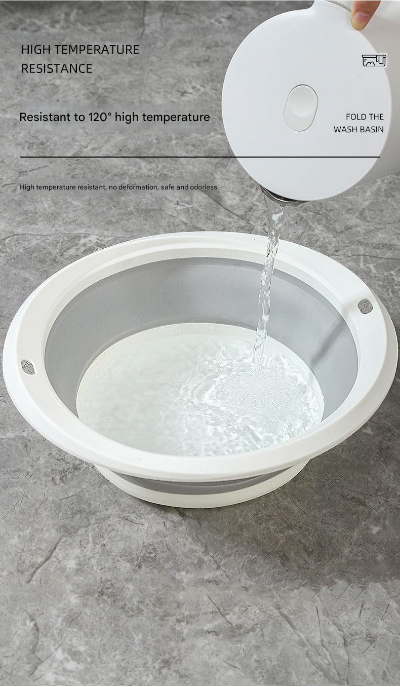 Portable silicone folding wash basin for camping