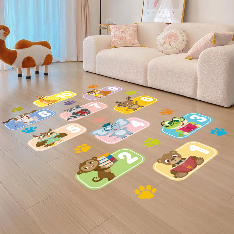 Vibrant playroom hopscotch floor design - image 5