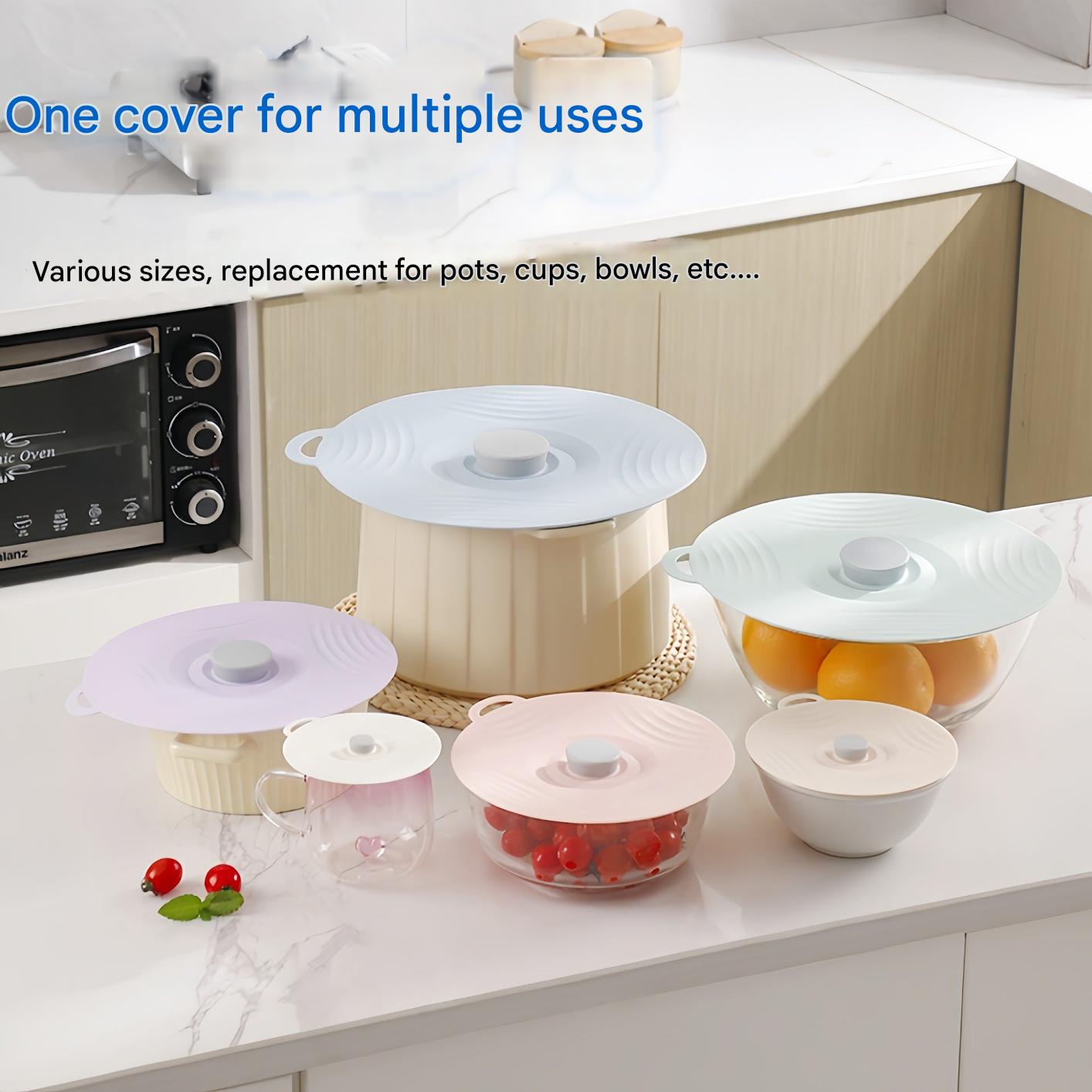 Silicone covers in various sizes for food storage