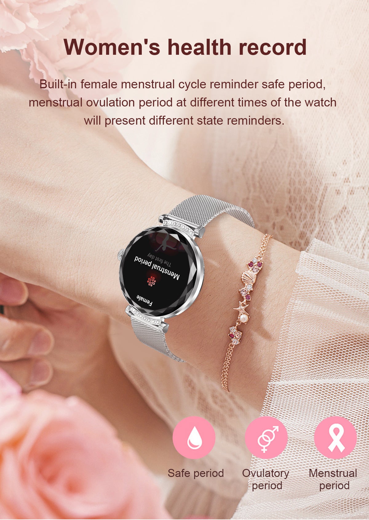 Fashionable waterproof fitness tracker for women