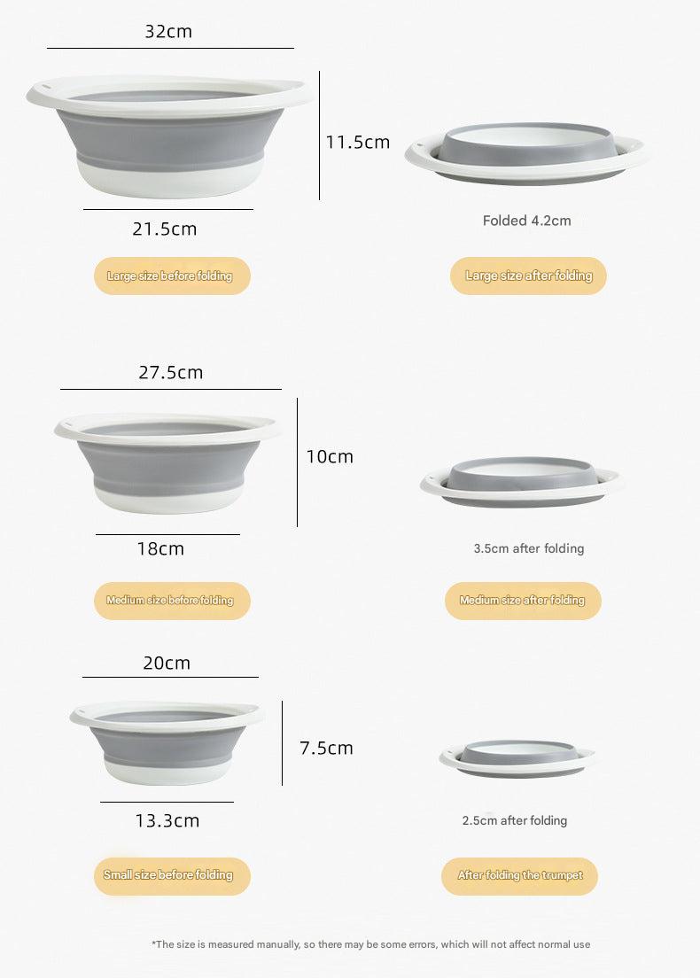 Portable silicone folding wash basin for camping