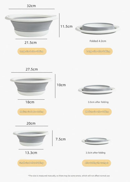 Portable silicone folding wash basin for camping