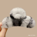 Gray Leopard Print Real Rex Rabbit Fur [Approx. 13cm]