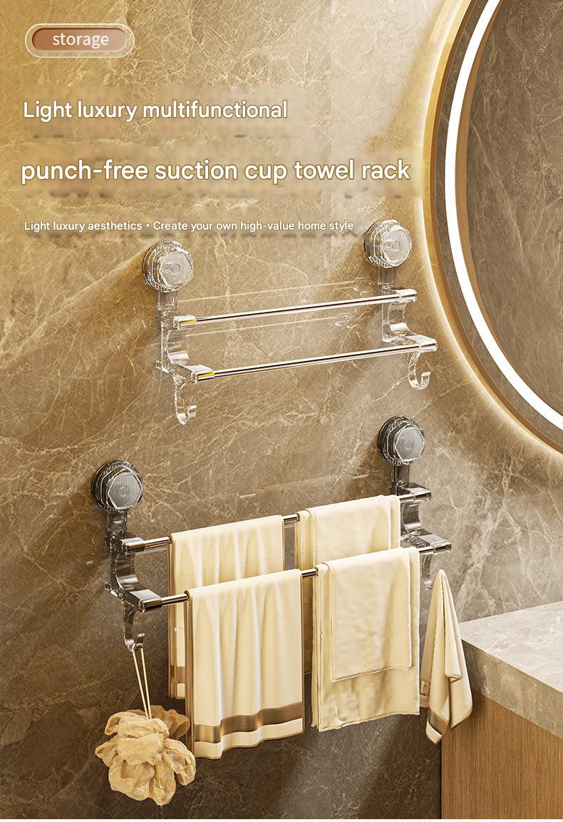 Dual-Pole Suction Towel Rack Image 1