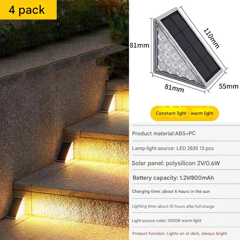 solar outdoor step light nighttime glow 5