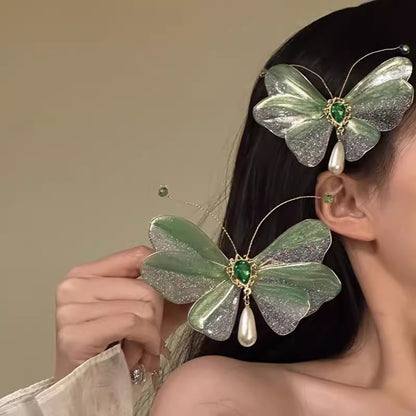 Whimsical sheer butterfly hair accessory