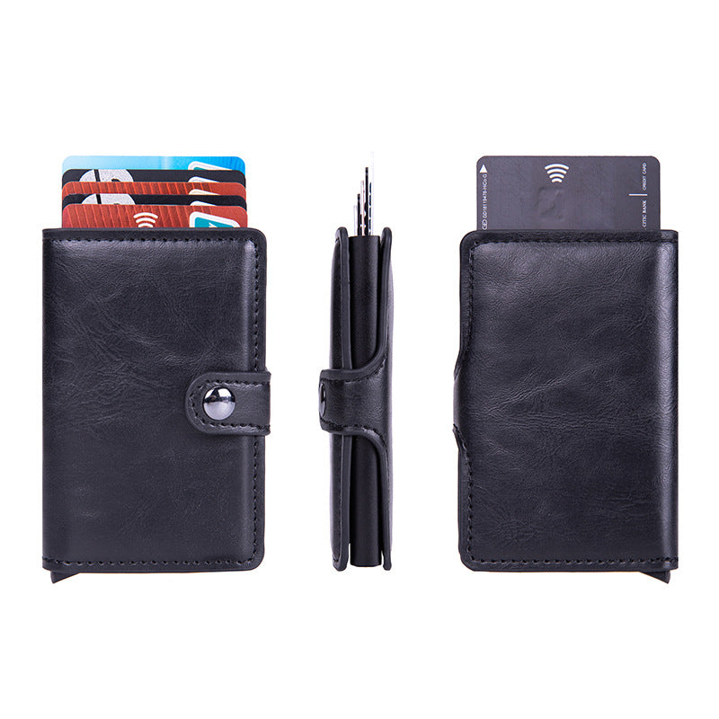 PU card holder in brown color