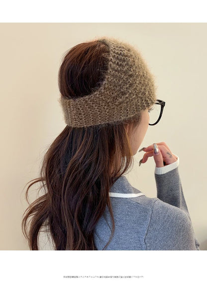 Knitted ear warmer khaki