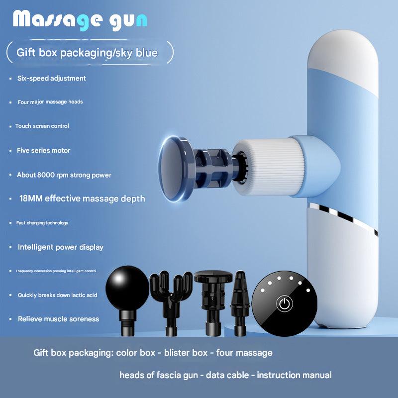 Muscle relaxation massage gun in use
