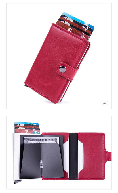 Interior view of PU card holder showing capacity