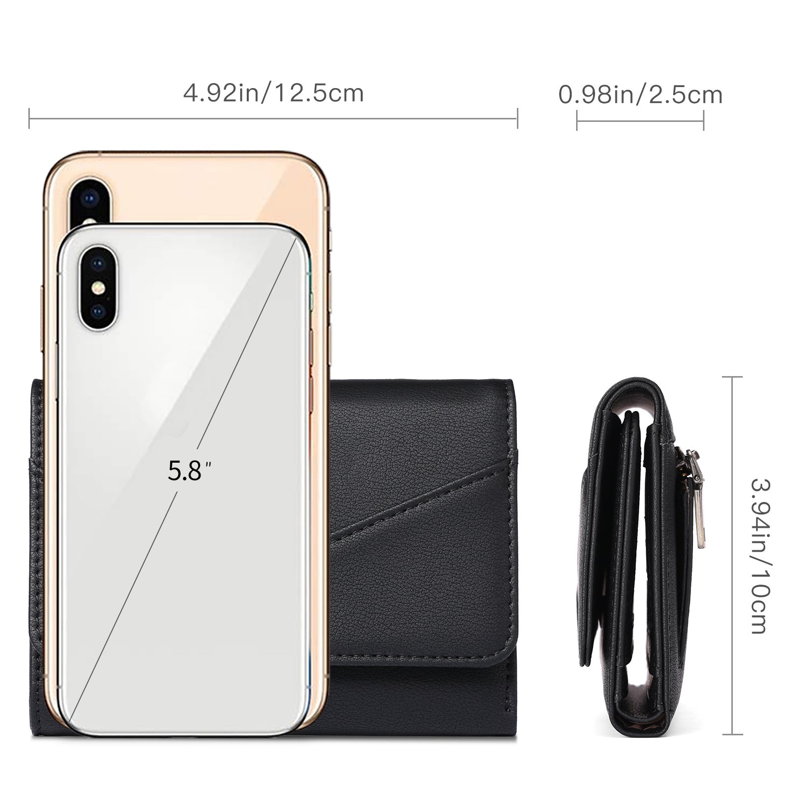 stylish tri-fold wallet in starry black