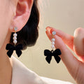Black Bow Earrings