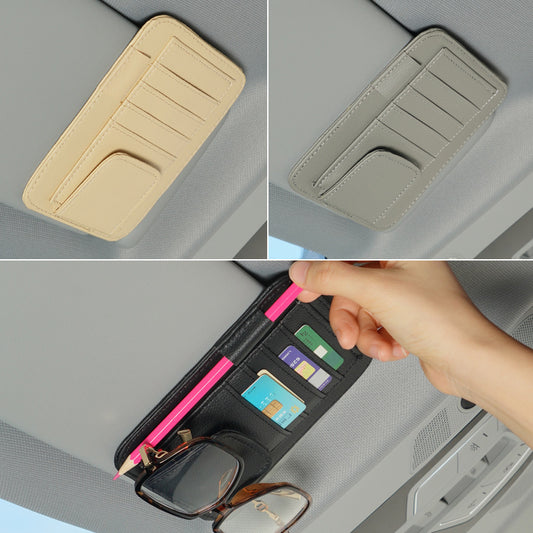 Car accessories organizer on sun visor
