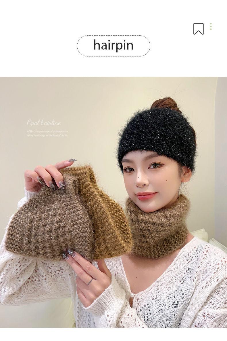 Knitted ear warmer khaki