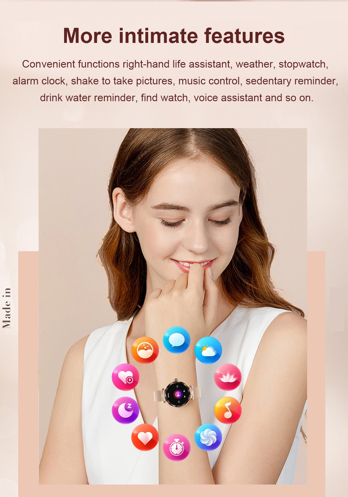 Women's smart bracelet with step counting feature