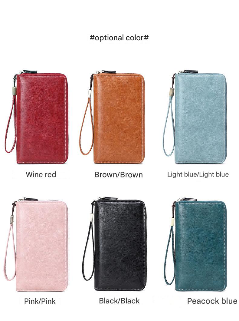 RFID women's wallet in peacock blue color