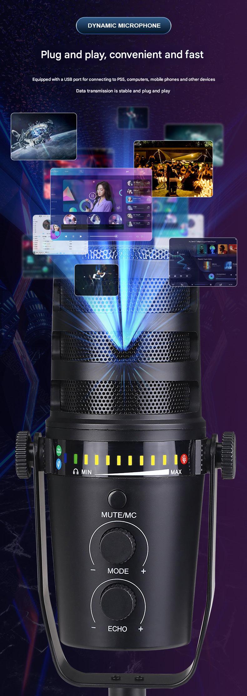 MV7 microphone with sound card