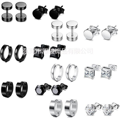 Stylish stainless steel zirconia earring set - image 1