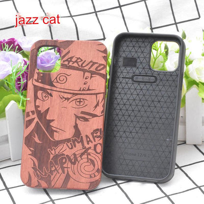 Premium Floral Wood Phone Case for iPhone & Samsung - Stylish Protection with Custom Options